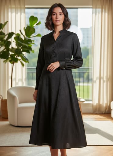 длинное леопардовое платье: Повседневное платье, Италия, Осень-весна, Длинная модель, L — 1