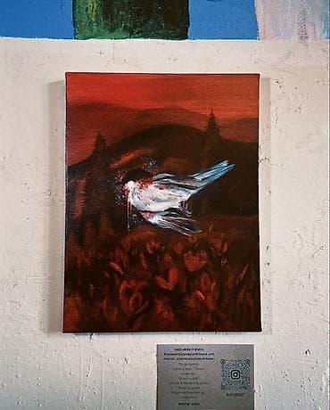 Декор жана интерьер: Масло на холсте (И на этом всё)🩸 Мёртвая птица, запятнанная кровью, а — 2