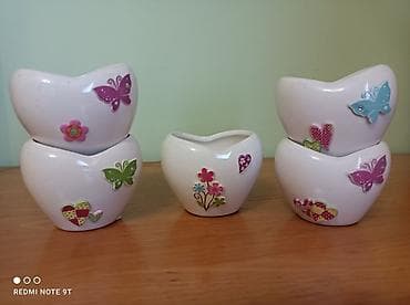 Горшки для растений: Керамические кашпо для комнатных растений - Набор небольших кашпо из — 4