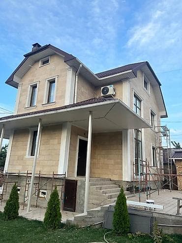 Фасадные работы: Ремонт фасада | Туникафон, Лепнина, Рамки | Жидкий травертин, Сары-Таш, Керамогранит | Керамзит, Пенополиуретан, Penoplex 3-5 лет опыта — 6