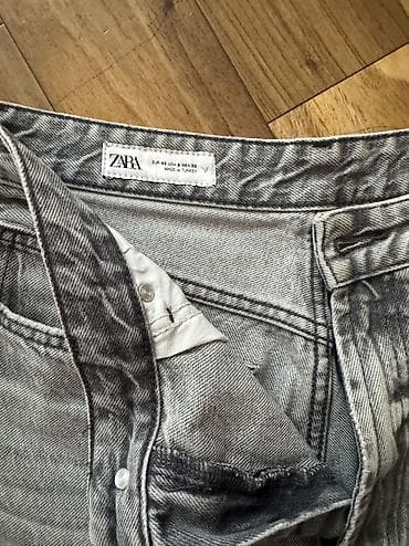 Личные вещи: Джинсы, Трубы, Zara, Турция, Высокая талия, С бахромой, L — 2