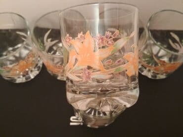 куплю бу стекло: НОВЫЕ стеклянные стаканы с цветным рисунком, " Pasabahce", Турция, 6 — 5
