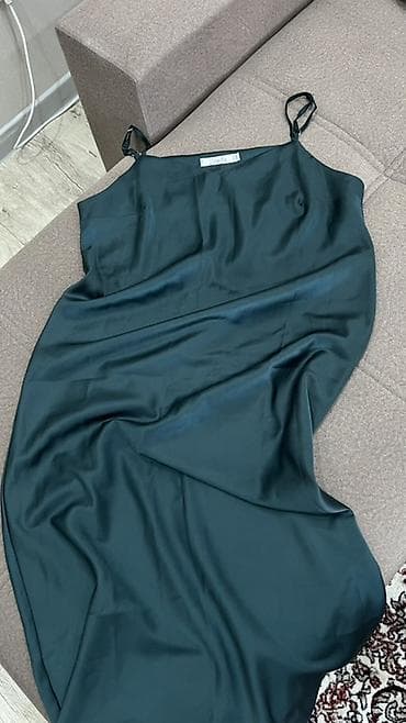 Повседневное платье, Лето, Длинная модель, Атлас, Платье-комбинация — 2