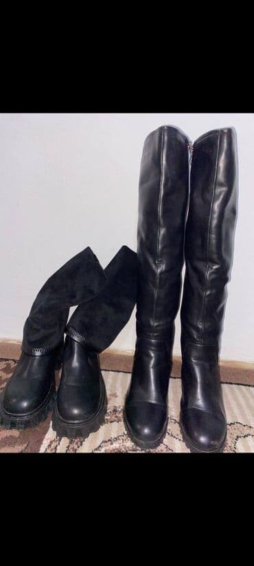 обувь зара: Продаю сапоги 
Деми 2000с
И зимнее 3500с с натуральным мехом внутри — 1