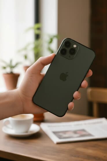 динама: IPhone 11 Pro, Б/у, 256 ГБ, Matte Midnight Green, Чехол, 84 % — 1
