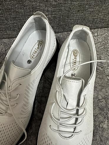 ecco 42: Женская обувь, размер 38, натуральная кожа! Вариант 1: белые — 10