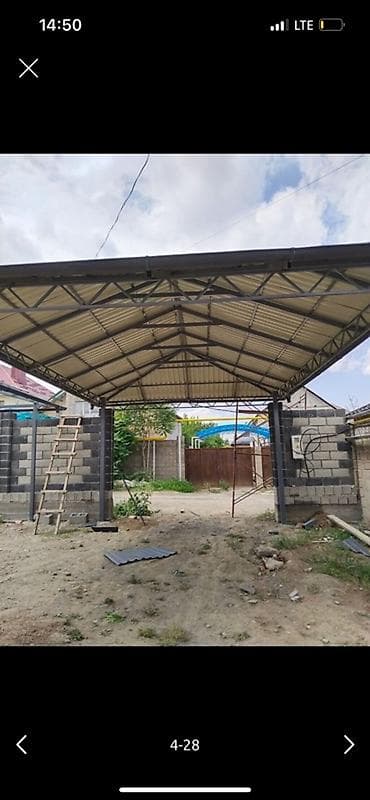 спальник на крышу: Навес, Арочный, Металл, Поликарбонат, Установка — 8