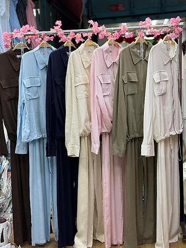 zara брюки: Женский комплект «двойка» из легкой хлопково-льняной ткани. Состав и — 1