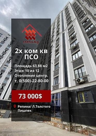 2 комнаты, 62 м², Элитка, 10 этаж, Готовая ПСО (под самоотделку)