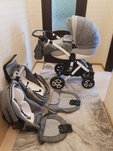 прогулочные коляски адамекс: Коляска, цвет - Серебристый, Б/у — 5