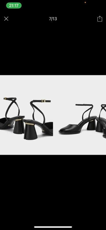 туфли черные с открытым носиком: Charles & Keith 
Кожа 4999с — 3