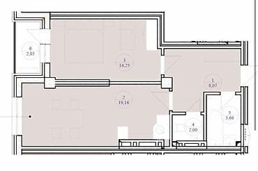 discovery studio: 2 комнаты, 49 м², 10 этаж — 1