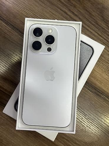 IPhone 15 Pro, Б/у, 256 ГБ, White Titanium, Коробка, 80 %