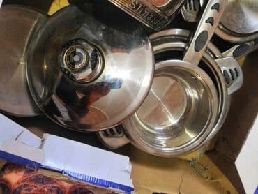 набор инструментов для машины: Набор посуды из нержавеющей стали в фирменной коробке. Состав и — 3