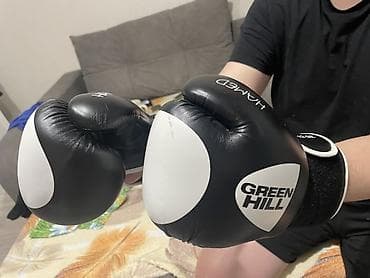 Кол каптар: Перчатки боксерские Green Hill, модель HAMED, 12 oz. - Цвет: черный с — 1