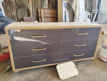 купить тумбу под телевизор: Комод для одежды, Б/у, Без зеркала, ЛДСП, цвет - Черный — 6