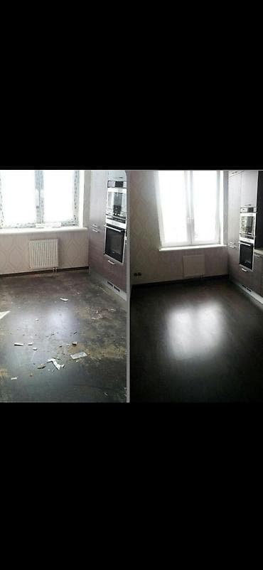 Клининг кызматтары: Бөлмөлөрдү тазалоо, | Оңдоо иштеринен кийин тазалоо, | Батирлер — 1