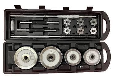 Разборный хромированный набор штанги и гантелей YORK, общий вес 50 кг