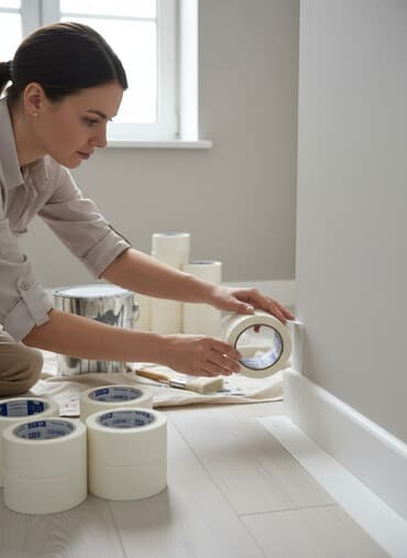 удалитель наклеек: Малярная лента YLD TAPE, представленная в рулонах белого цвета — 1