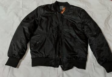 плащ с капюшоном: Бомбер мужской, классический черный Размер хл, чуть-чуть маломерит - — 2