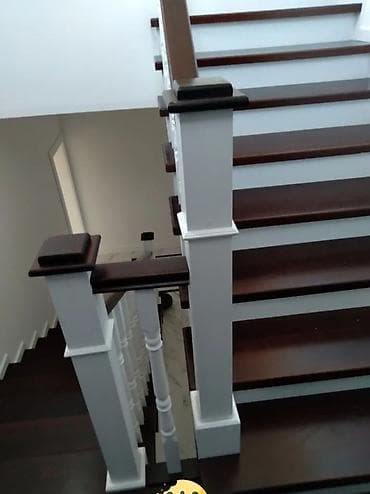 Курулуш жыгачтары, тирөөчтөр: Агач тепкичи Жеке менчик үй үчүн, Жыгачтын туру: Кара Жыгач, Тепкичтин формасы: Көп марштуу, Стиль: Классикалык — 6