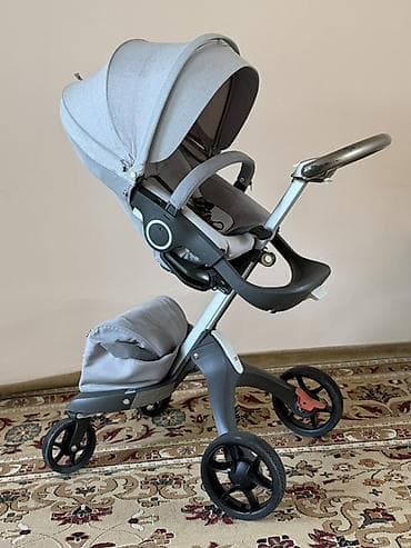 Stokke 2 в 1 (прогулочный блок + автолюлька), светло‑серая. С
