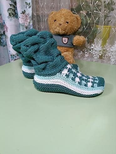 беговая обувь: Вязаные тапочки -носочки 🩷💜💜 
ручная работа — 6