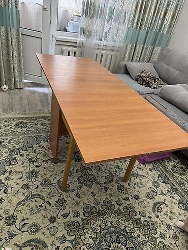 консольный столик: Стол трансформер Для кухни, Стол-книжка, Длина, см: 175 см, цвет - Коричневый, Бежевый — 3