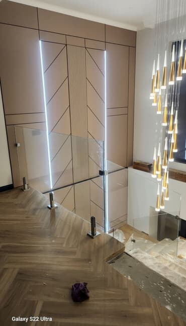 Готовые перила, Материал: Стекло, Для лестницы