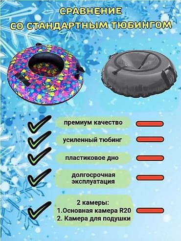 надувные санки: 🔥 ПРЕМИУМ ТЮБИНГ С ПЛАСТИКОВЫМ ДНОМ 100 СМ 🔥 💥 Яркий, прочный и — 5