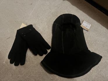 купить зимнюю мужскую обувь в бишкеке: Шапка новая производство Россия и перчатки — 1