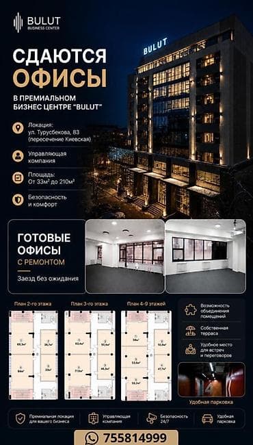 55: Аренда офисов, 33 м², В бизнес центре, С системой безопасности — 1