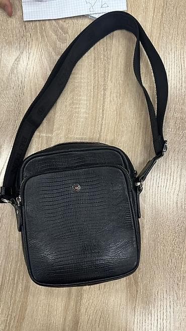 Зер буюмдар: Мужская сумка через плечо Butun, черная - Материал: фактурная — 4