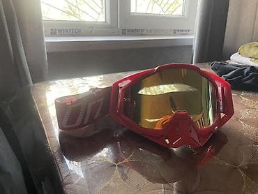 даунхил: Мотокросс/эндуро очки ORZ, красные - Широкое панорамное стекло с — 1