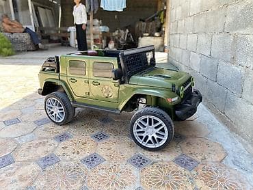мектеп сумка: Детский электромобиль джип 4x4, стиль внедорожника - Кузов: зеленый — 2