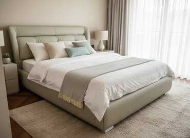 двух яросный крават: Двуспальная кровать, С мягким изголовьем, длина - 200 см — 1