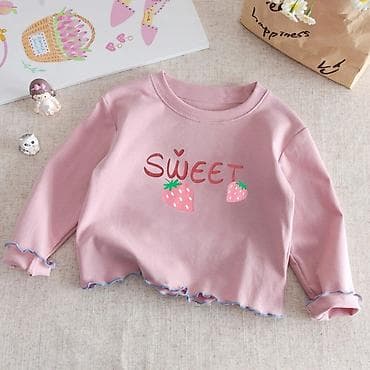 дедские одежды: Детские лонгсливы для девочки с милыми принтами Размеры 80-130см - — 4