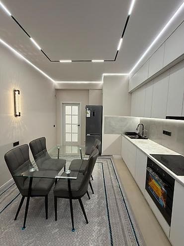 Квартиры: 2 комнаты, 55 м², Элитка, Асанбай мкр Элитка, 14 этаж, Дизайнерский ремонт — 1