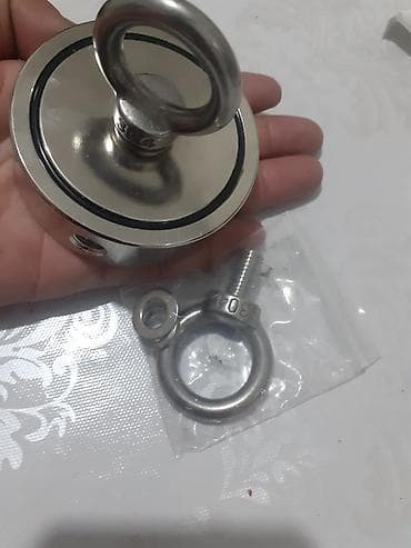 крючки для: Неодимовый ДВУСТОРОННИЙ поисковый магнит с подъёмной силой до 200кг. - — 2