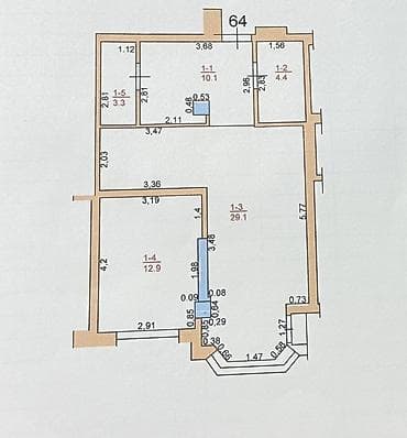 кут сертификат: 1 комната, 60 м², Элитка, 8 этаж, Готовая ПСО (под самоотделку) — 5