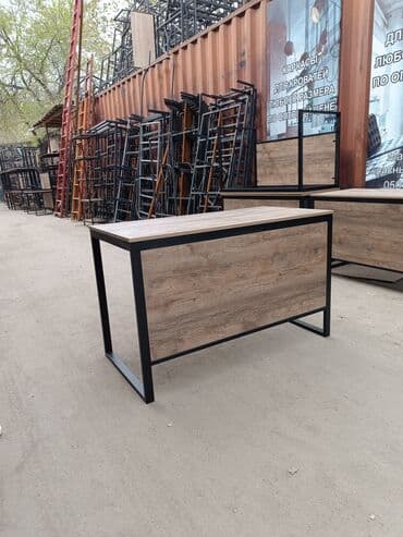 металла: Стол для кафе, Прямоугольный, цвет - Коричневый — 14