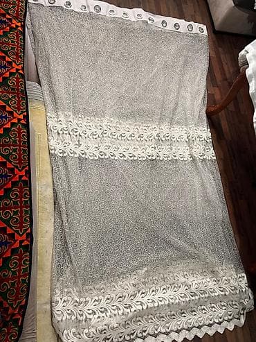 французские шторы: Тюль с вышивкой на люверсах размер высоташирина10м - Полупрозрачная — 1