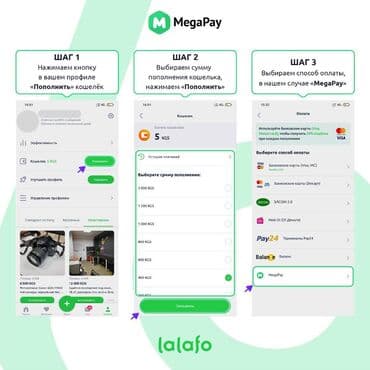 Оплата через MegaPay Введите номер телефона аккаунта MegaPay Введите
