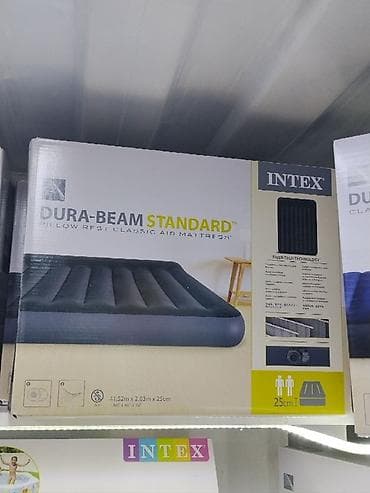 queen: Надувной матрас, Двуспальный, Intex, длина - 203 см — 1