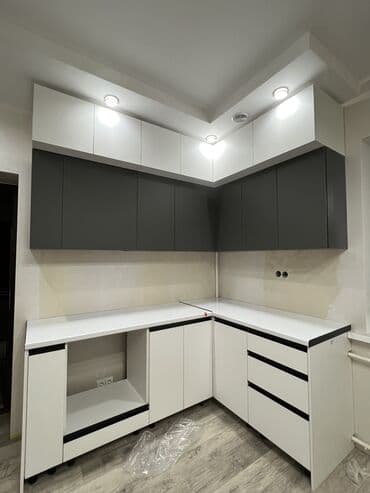 типовые размеры кухонной мебели: Кухонный гарнитур, Новый, цвет - Белый, Бесплатная доставка — 4