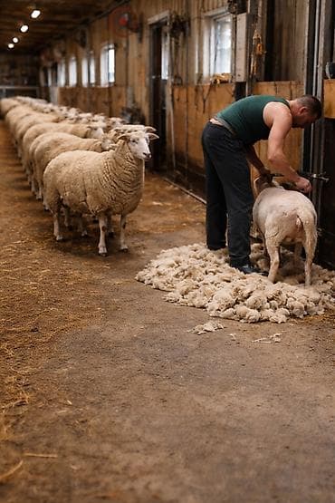 Стрижка овец на выезде и в хозяйстве Барып кыркабыз, келип кырктырып