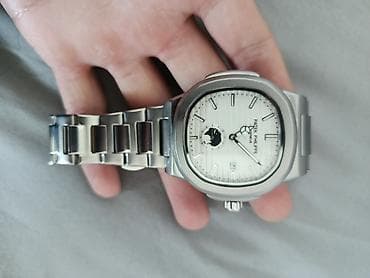 Наручные часы в стиле Patek Philippe Nautilus, серебристые - Корпус