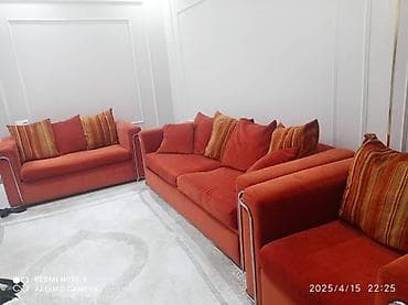 диван версаль: Комплект мягкой мебели, Б/у, цвет - Оранжевый — 4