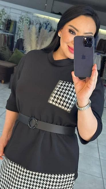 Женская одежда: Костюм с юбкой, Модель юбки: Прямая, Миди, Блузка — 3