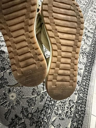 женские босоножки кожа: Босоножки, 33, Новый, цвет - Бежевый — 3